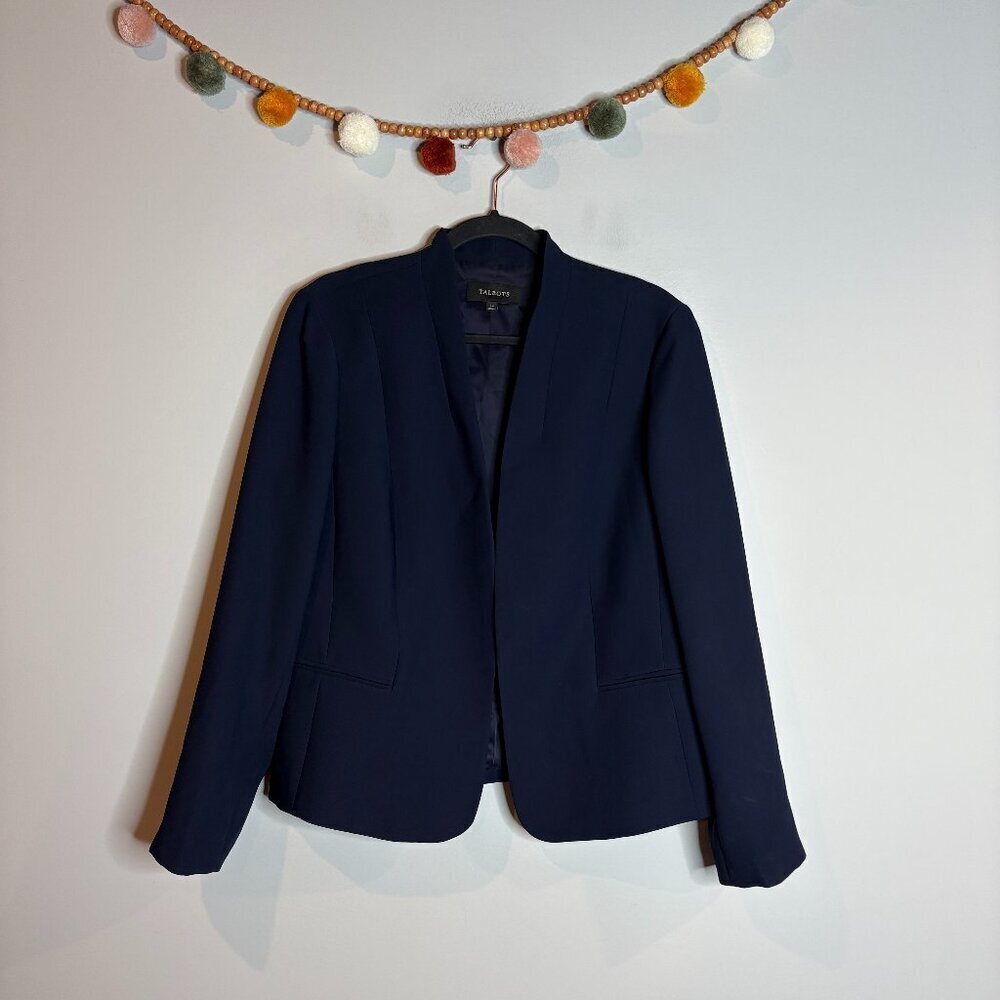 Talbots navy blue open blazer jacket